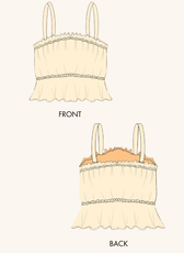 2D Sketch of a strappy ruffle top