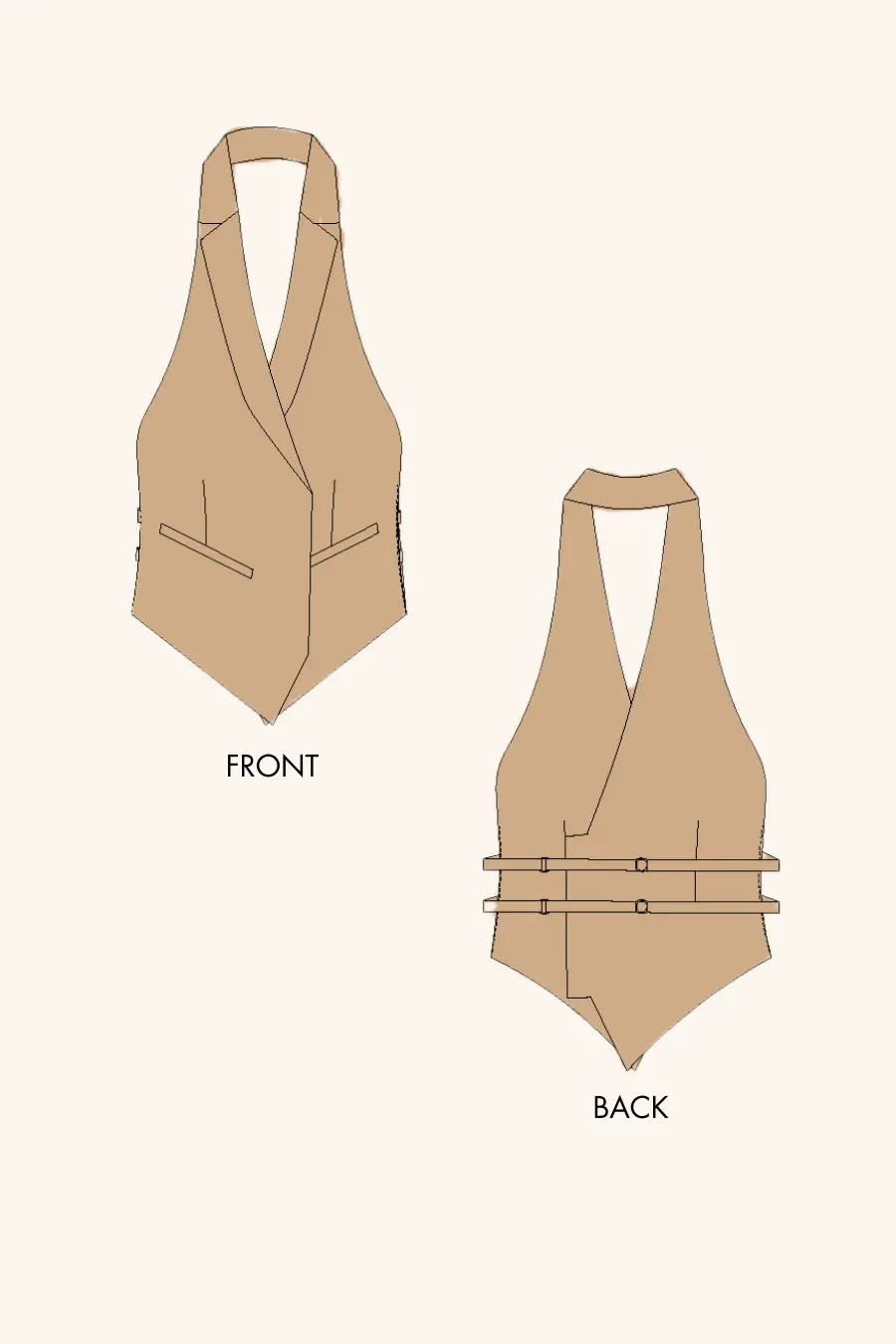 'Dusk' Halter Neck Vest Sewing Pattern