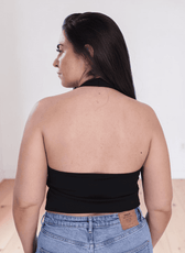 Halter neck crop top sewing pattern back views