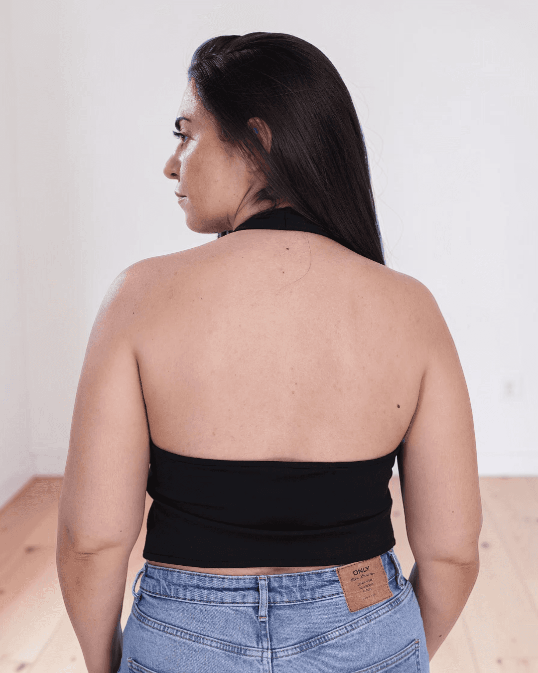 Halter neck crop top sewing pattern back views