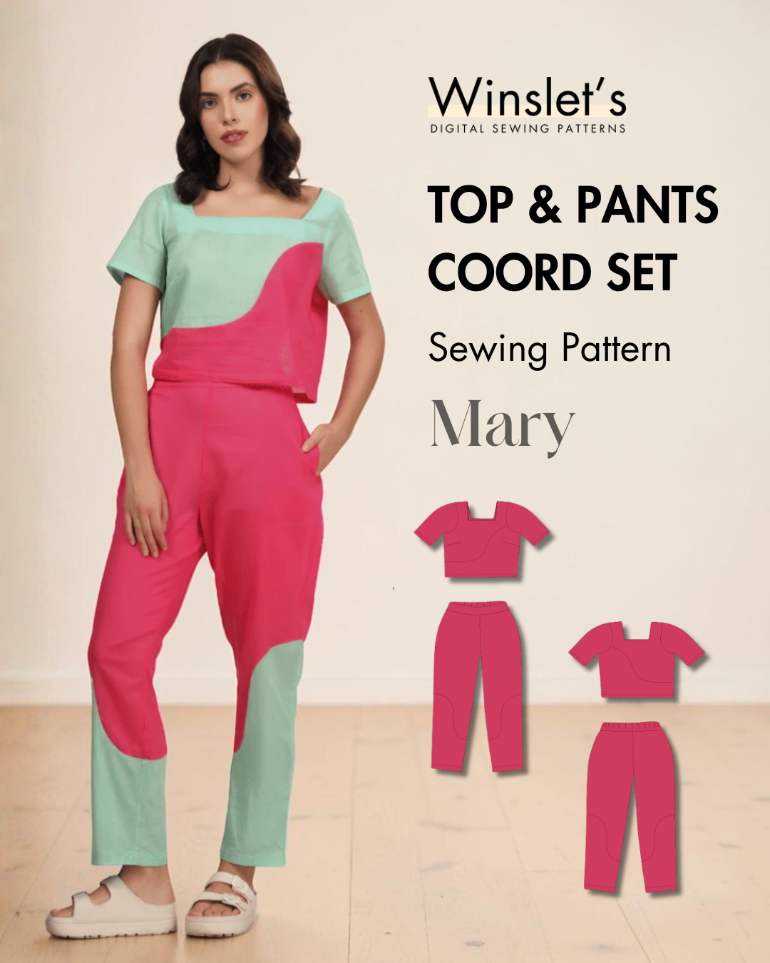 Top & Pants Coord Set Sewing Pattern 'Mary'