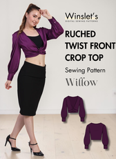 Ruched Twist Front Crop Top Sewing Pattern 'Willow'