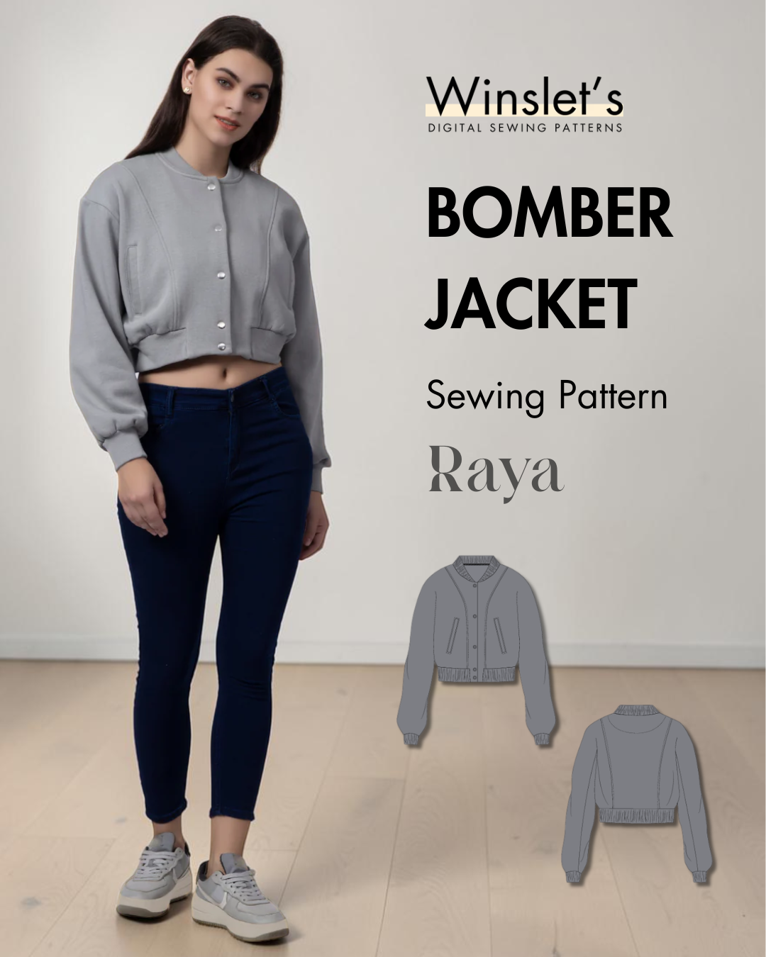 Bomber Jacket Sewing Pattern 'Raya'