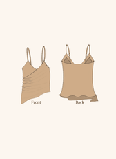2D sketch of strappy top sewing pattern 