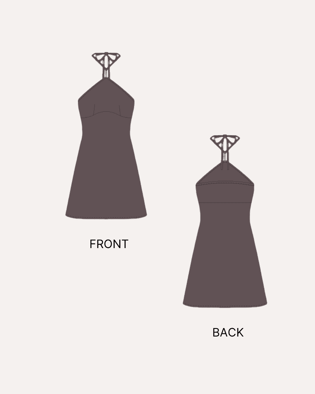 Halter Mini Dress Sewing Pattern | Women's PDF Party Wear Winslet's Sewing Patterns Halter Mini Dress Sewing Pattern | Women's PDF Party Wear Winslet's Sewing Patterns