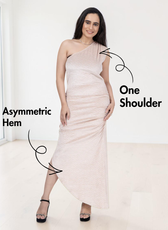 One Shoulder Ruched Maxi Dress Sewing Pattern 'Sierra'