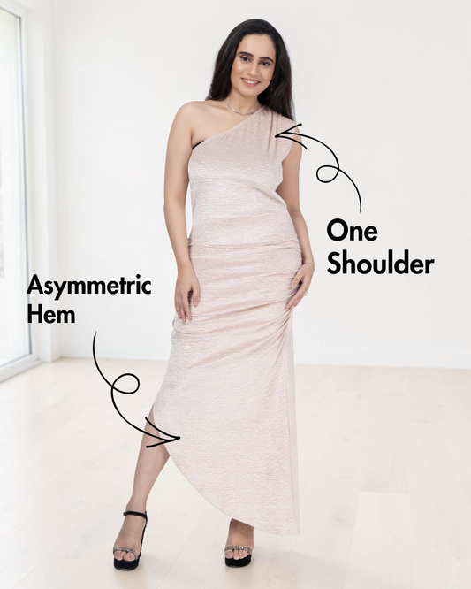One Shoulder Ruched Maxi Dress Sewing Pattern 'Sierra'