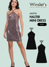 Halter Mini Dress Sewing Pattern 'Sasha'