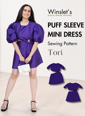 Puff Sleeve Mini Dress Sewing Pattern 'Tori'