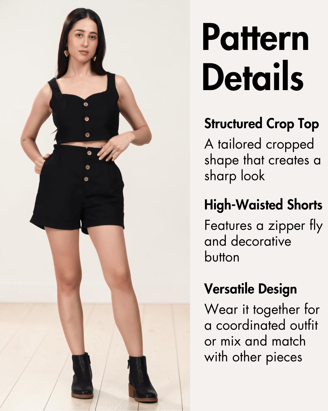 Crop Top & Shorts Coord Sewing Pattern 'Harper'