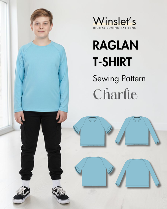 Kid's Raglan T-shirt Sewing Pattern 'Charlie'