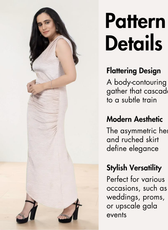 One Shoulder Ruched Maxi Dress Sewing Pattern 'Sierra'