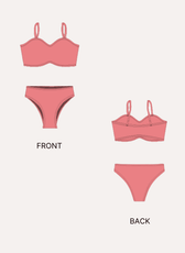 Sewing pattern illustrations for two-piece bikini set 'Masha' with front and back views
