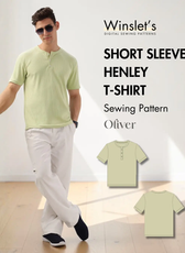 Men's Short Sleeve Henley T-shirt Sewing Pattern 'Oliver'