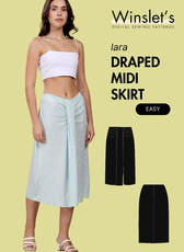 Draped Midi Skirt Sewing Pattern 'Lara'