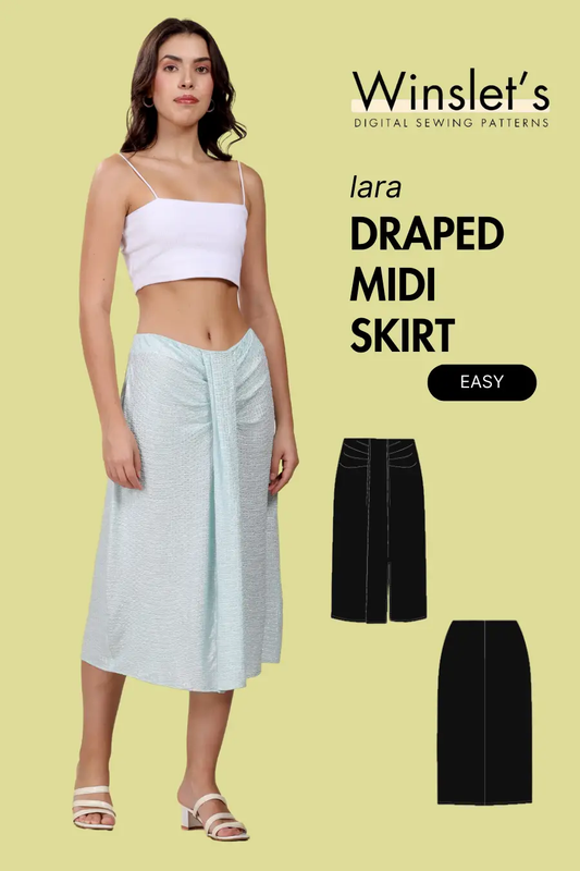 Draped Midi Skirt Sewing Pattern 'Lara'