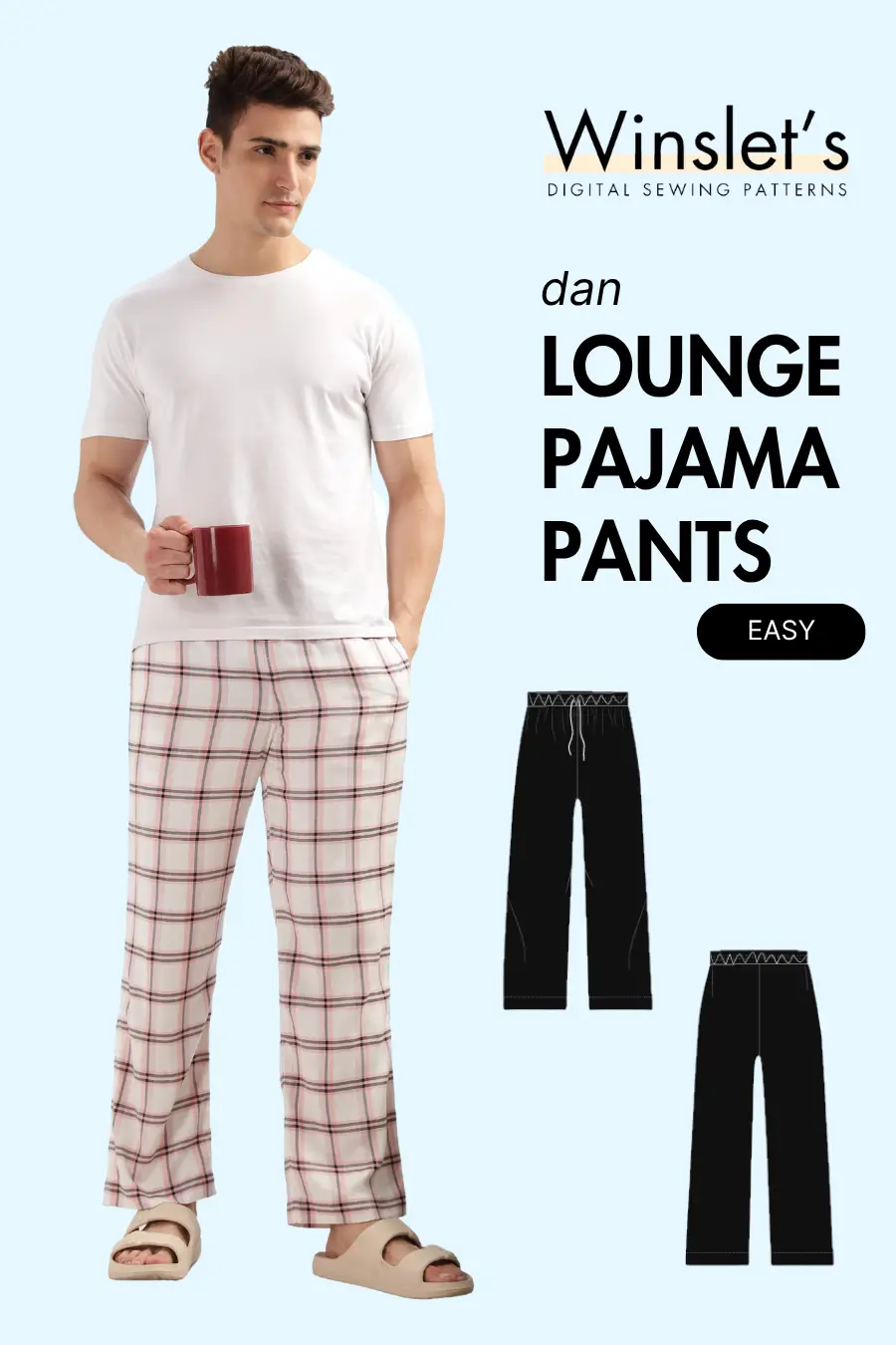 Men's Lounge Pajama Pants Sewing Pattern 'Dan' – Winslet's Sewing