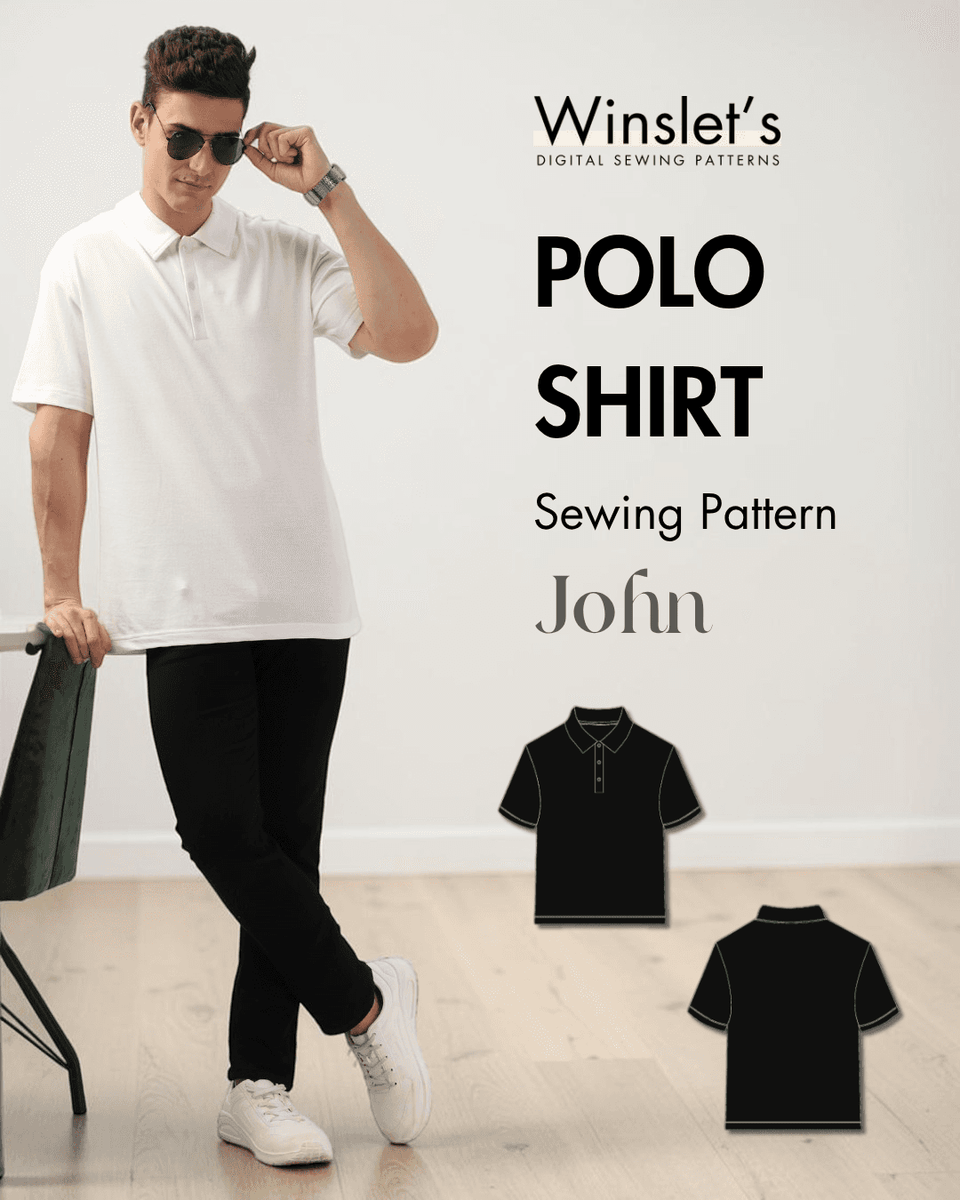 Men's Classic Polo Shirt PDF Sewing Pattern 'John'