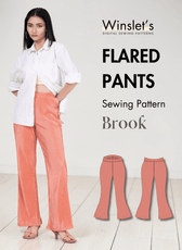 Women's flared pants sewing pattern 'Brook' with high waist and elastic waistband