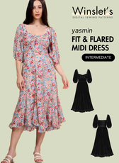 Fit & Flared Midi Dress Sewing Pattern 'Yasmin'