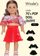 70's Pop Doll Outfit – Crop Top & Flared Skirt Set Sewing Pattern 'Cindy'