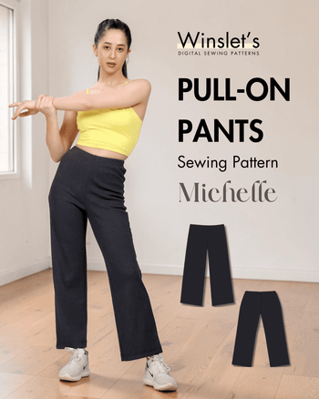Women's high-waisted pull-on pants sewing pattern 'Michelle'