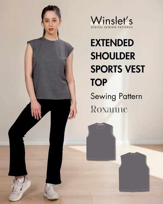 Extended Shoulder Sports Vest Top Sewing Pattern 'Roxanne'