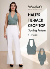 Halter Tie-back Crop Top Sewing Pattern 'Cassie'