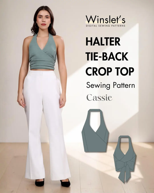 Halter Tie-back Crop Top Sewing Pattern 'Cassie'