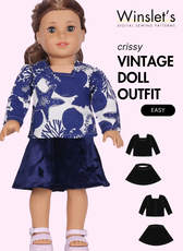 Vintage Doll Outfit – Top & Flared Skirt Set Sewing Pattern 'Crissy'