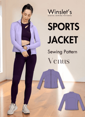 Women's purple sports jacket with full zip, thumbhole cuffs, high collar, and front pockets
