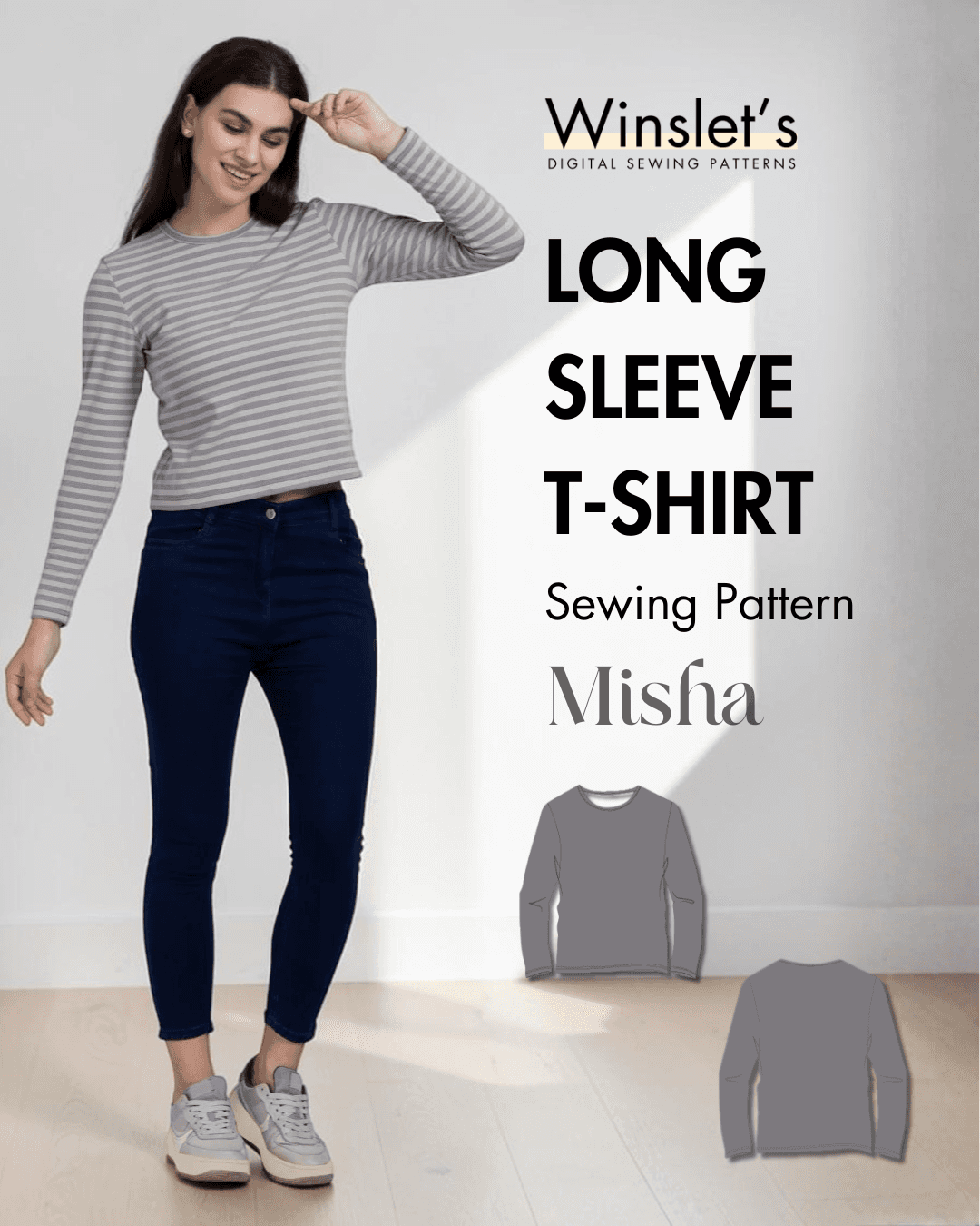 Long Sleeve T-shirt Women's PDF Top Sewing Pattern 'Misha'