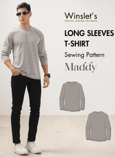 Men's long sleeve striped T-shirt sewing pattern