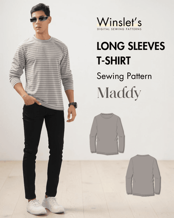 Men's long sleeve striped T-shirt sewing pattern