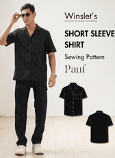 Men's short sleeve camp collar shirt sewing pattern 'Paul'