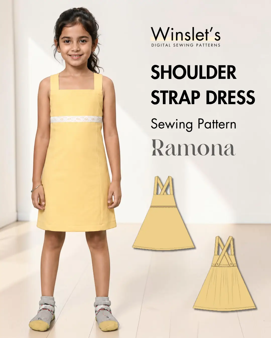 Kid's Shoulder Strap Dress Sewing Pattern 'Ramona'