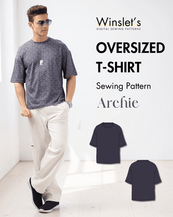 Men's oversized T-shirt sewing pattern 'Archie' PDF