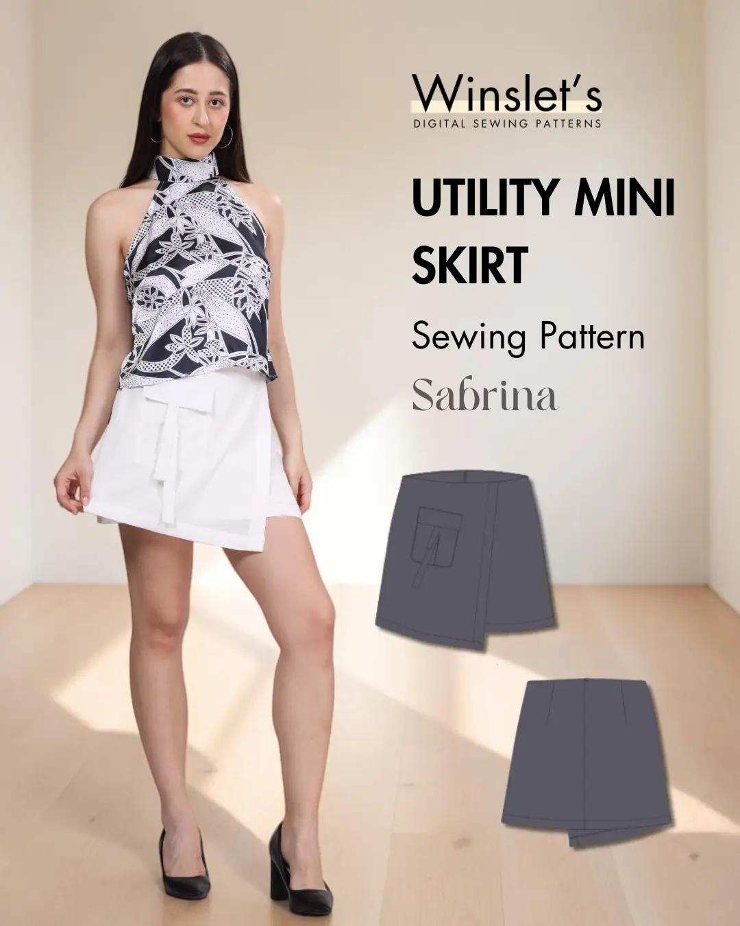 Utility Mini Skirt Sewing Pattern 'Sabrina'
