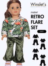 Dolls Retro Flare Set – Top & Flared Pants Set Sewing Pattern 'Mabel'