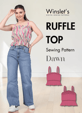 Women wearing pink ruffle top with elastic neckline and straps, casual style