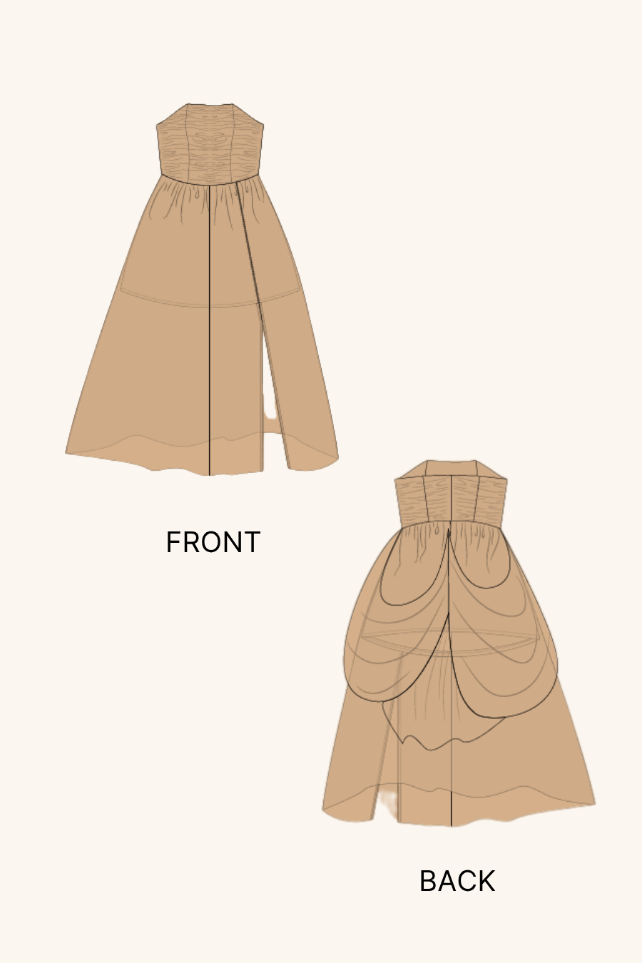 Strapless Evening Dress Sewing Pattern 'Viola'