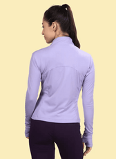 Back view of the Venus sports jacket, highlighting its contoured seams and fitted silhouette for a sleek and sporty appearance.