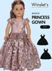 Dolls Princess Gown Sewing Pattern 'Amora'