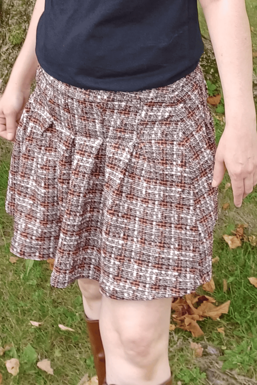 Women's Box Pleat Flared Mini Skirt PDF Sewing Pattern 'Ophelia
