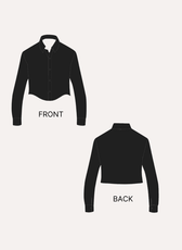 Sewing pattern front view for cropped shirt 'Ash'
