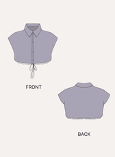 Drawstring Hem Crop Shirt sewing pattern front and back views