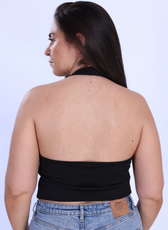 Back view of the 'Winx' Halter Neck Top, featuring a sleek open-back design. A perfect sewing pattern for stylish and modern handmade clothing.