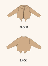 2D image of pointed hem crop shirt sewing pattern by Winslet's