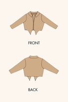 2D image of pointed hem crop shirt sewing pattern by Winslet's