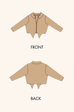 2D image of pointed hem crop shirt sewing pattern by Winslet's